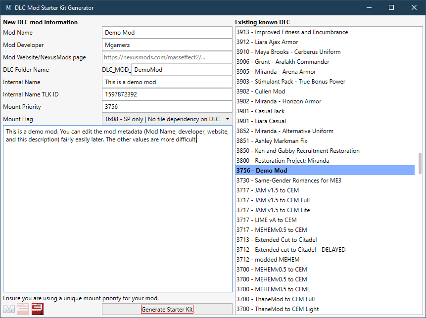 how to use nexus mod manager to find number of each dlv